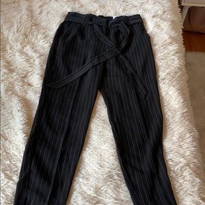 Breezy striped work pants with tie waist